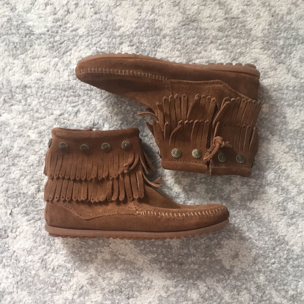Minnetonka Fringe Ankle Booties